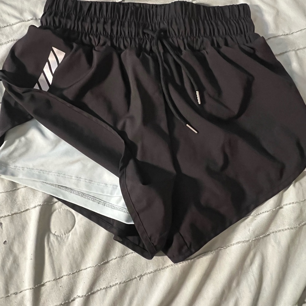 Black Athletic Shorts with Elastic Waistband and Lightweight Material